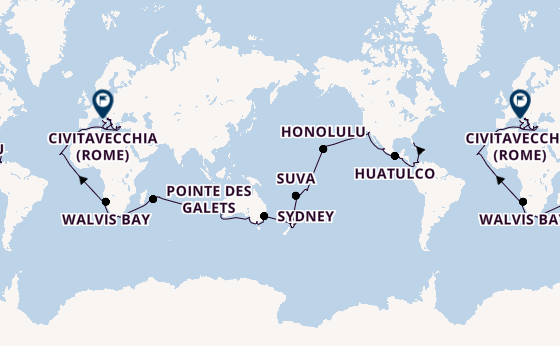 Wereldreizen vanaf Fort Lauderdale, Verenigde Staten met de Coral Princess