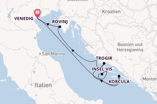 Kroatien ab Venedig, Italien auf der SEA CLOUD II