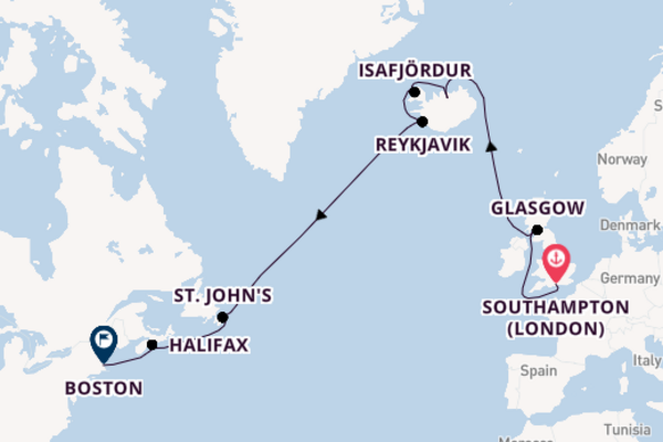 Luxury Southampton to Boston with Iceland Explorer