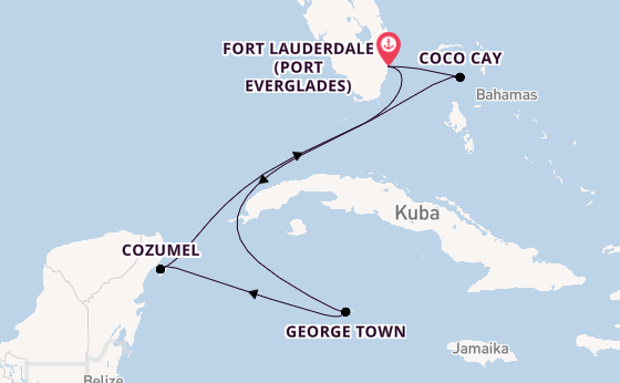 Karibik ab Fort Lauderdale (Port Everglades), USA auf der Celebrity Reflection