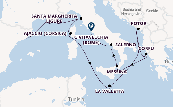 Westelijke Middellandse Zee vanaf Barcelona, Spanje met de Enchanted Princess