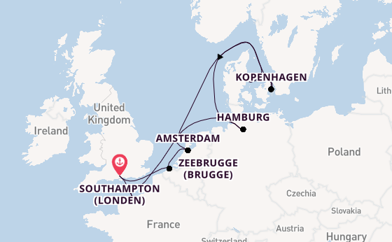 Engeland vanaf Southampton (Londen), Engeland met de Majestic Princess