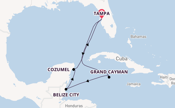 Western Caribbean from Tampa, Florida with the Carnival Legend