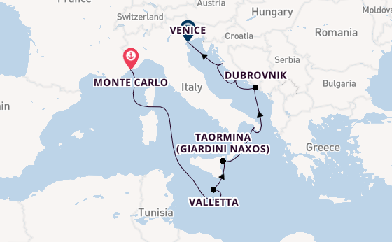Mediterranean Sea from Monte Carlo, Monaco with the Silver Ray