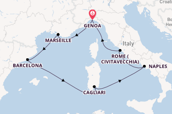 Western Mediterranean From Genoa with the Costa Smeralda