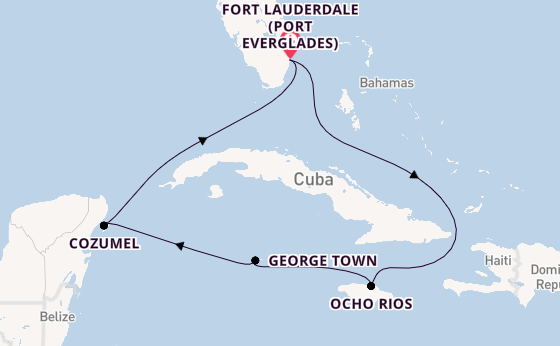 Western Caribbean from Fort Lauderdale (Port Everglades), Florida, USA with the Celebrity Beyond