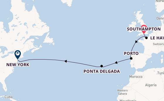 Transatlantic from Southampton, England with the Norwegian Jewel
