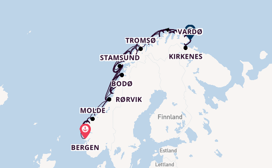 Norwegen ab Bergen, Norwegen auf der MS Richard With