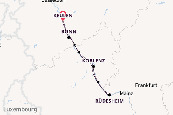 Rijn vanaf Keulen, Duitsland met de Aurelia