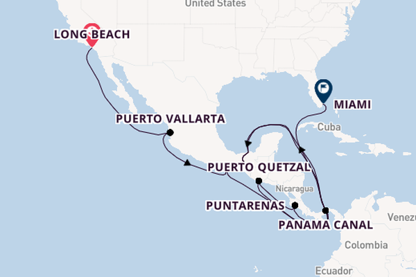 Central America from Long Beach, California, USA with the Seabourn Encore