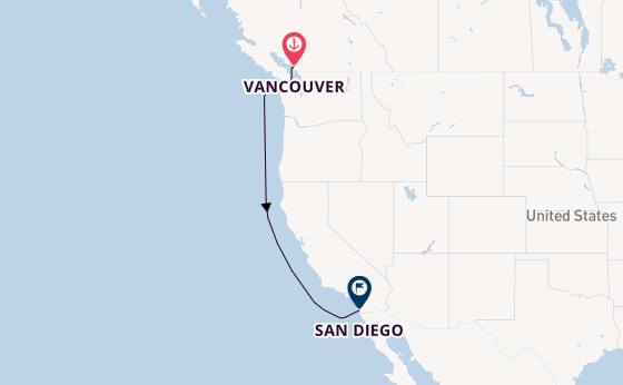 USA West Coast from Vancouver, Canada with the Koningsdam
