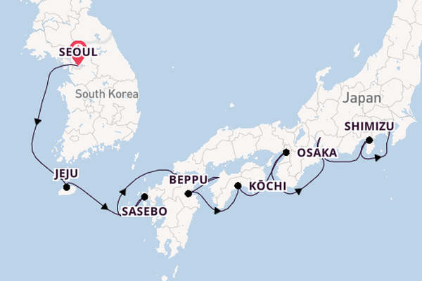 Japan from Seoul, South Korea with the Norwegian Spirit 