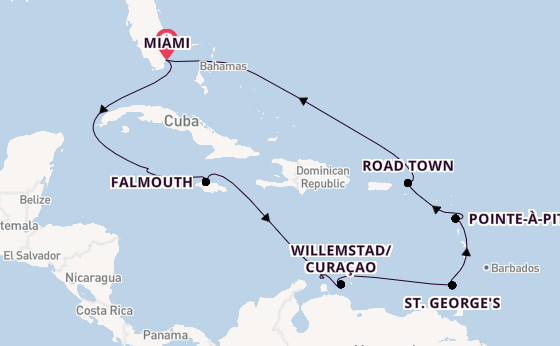 Caribbean from Miami, Florida, USA with the Allura
