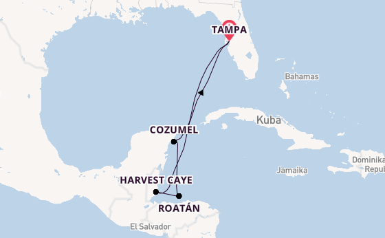 Westliche Karibik ab Tampa, Florida, USA auf der Norwegian Gem