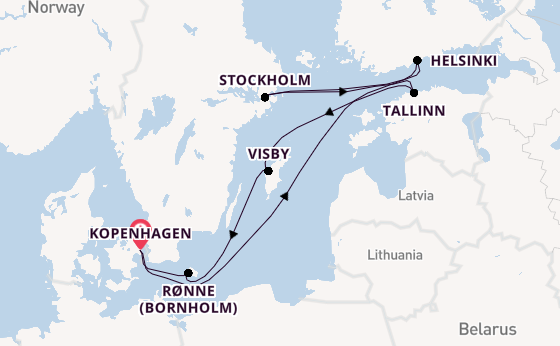Oostzee vanaf Kopenhagen, Denemarken met de EXPLORA IV
