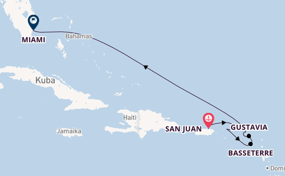 Karibik ab San Juan, Puerto Rico auf der Explora III