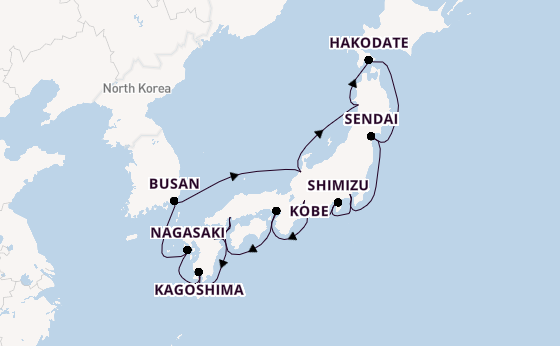 Japan from Yokohama (Tokyo), Japan with the Norwegian Jade