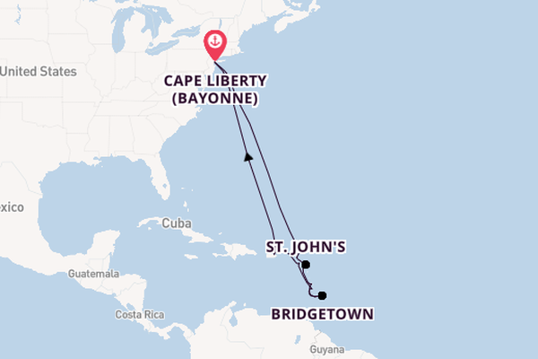 Caribbean from Cape Liberty (Bayonne), New Jersey, USA with the Odyssey of the Seas
