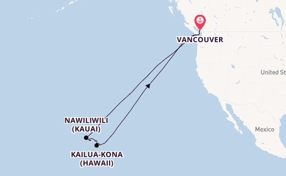 Hawaii from Vancouver, Canada with the Koningsdam