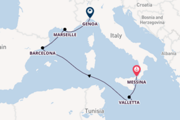 Cruising with the MSC World Europa to Genoa from Messina