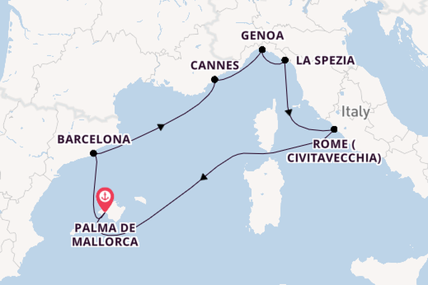 Western Mediterranean from Palma de Mallorca with the MSC Seaview