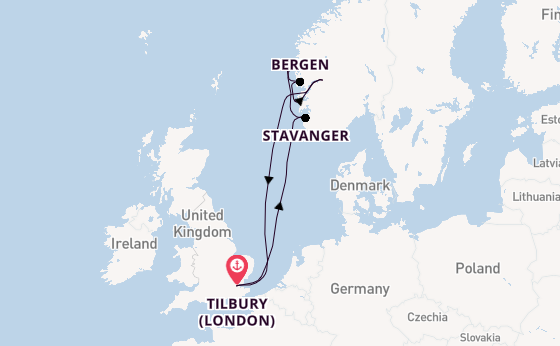 8 day journey from Tilbury (London)