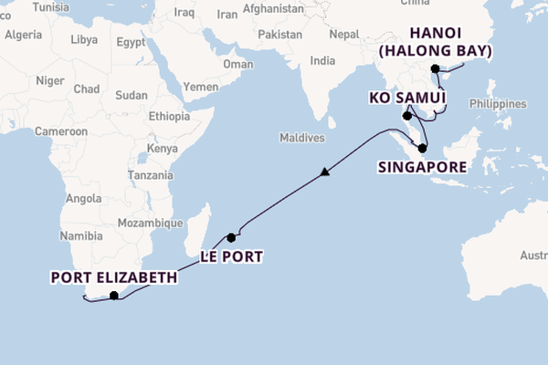 Zuidoost-Azië vanaf Hongkong, China met de Mein Schiff 6