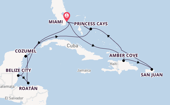 Caribbean vanaf Miami, Verenigde Staten met de Regal Princess