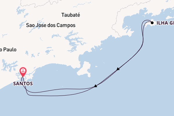 Brazilië vanaf Santos, Brazilië met de MSC Sinfonia