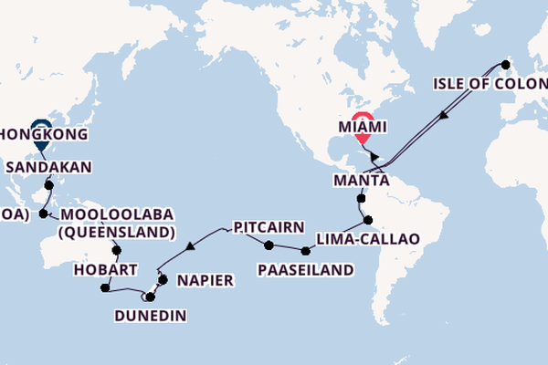 Wereldreizen vanaf Miami, Verenigde Staten met de Azamara Onward