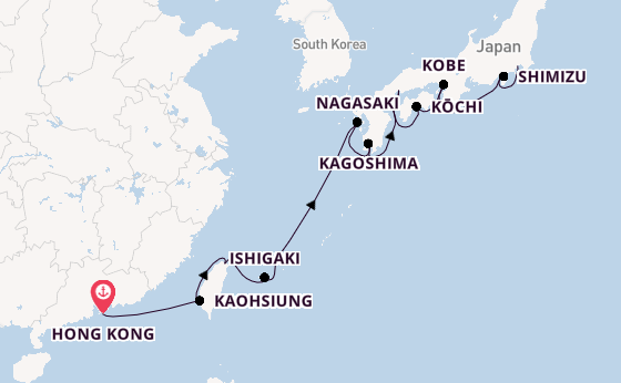 East Asia from Hong Kong, China with the Norwegian Jade