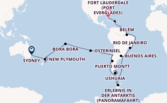 Transpazifik ab Fort Lauderdale (Port Everglades), USA auf der Volendam