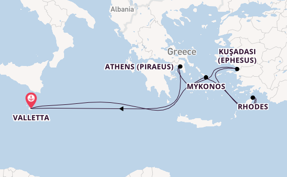 Mediterranean Sea from Valletta, Malta with the Azura