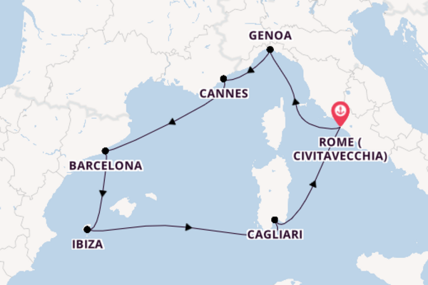 Western Mediterranean from Rome with the MSC Musica