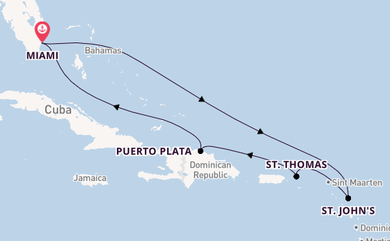 Caribbean vanaf Miami, Verenigde Staten met de MSC Seashore