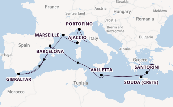 Mediterranean Sea from Rome (Civitavecchia), Italy with the Oosterdam