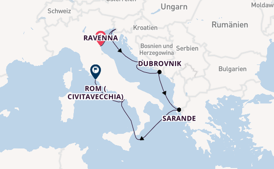 Mittelmeer ab Ravenna, Italien auf der Brilliance of the Seas