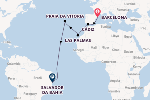 15daagse cruise met de Costa Diadema vanuit Barcelona
