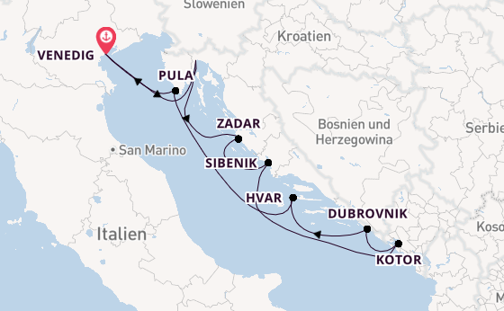 Östliches Mittelmeer ab Venedig, Italien auf der Azamara Journey