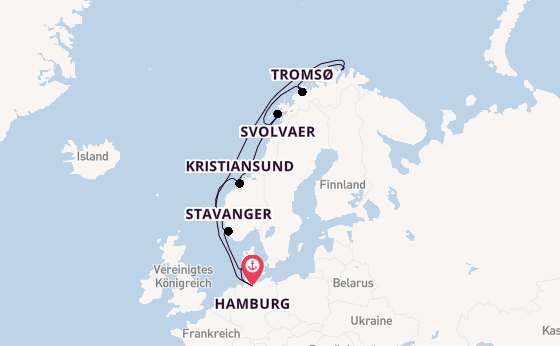 Norwegen ab Hamburg auf der MS Finnmarken