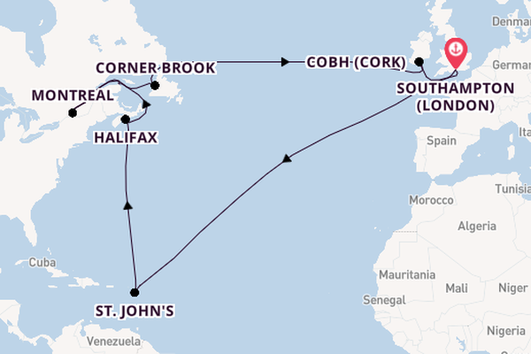 27 day cruise with the Borealis to Southampton (London)