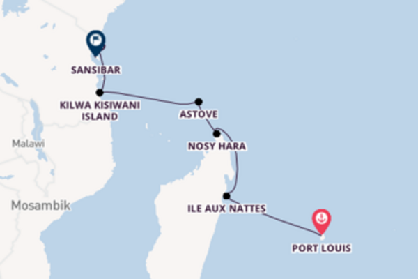 Einzigartige Kreuzfahrt über Nosy Boraha (Sainte Marie) ab Port Louis
