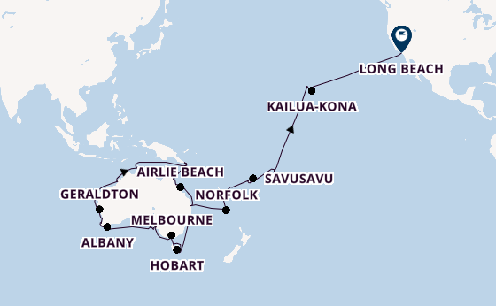Transpacifisch vanaf Sydney, Australië met de Seabourn Quest