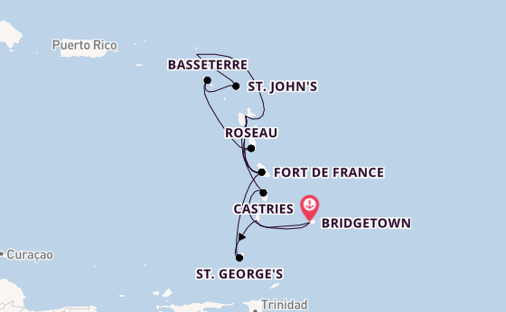 Southern Caribbean from Bridgetown, Barbados with the MSC World Europa
