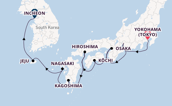 Japan from Yokohama (Tokyo), Japan with the Riviera