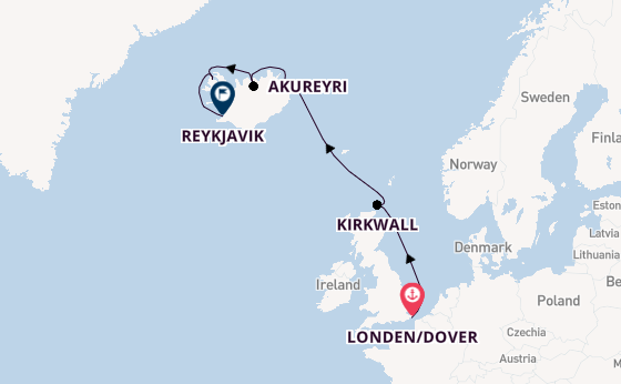 Arctica vanaf Londen/Dover, Groot-Brittannië met de Seabourn Ovation