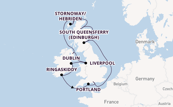 Verenigd Koninkrijk vanaf Southampton (Londen), Engeland met de Norwegian Sky