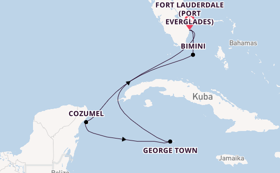 Karibik ab Fort Lauderdale (Port Everglades), USA auf der Celebrity Xcel