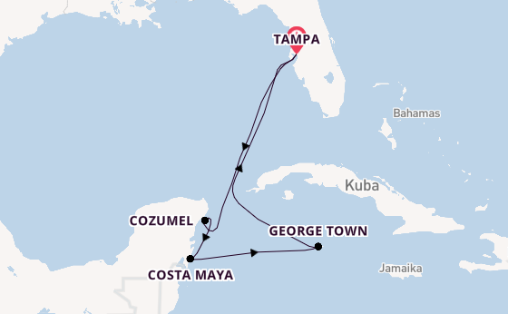 Westliche Karibik ab Tampa, Florida, USA auf der Radiance of the Seas