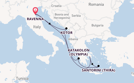 Mediterranean from Ravenna, Italy with the Brilliance of the Seas